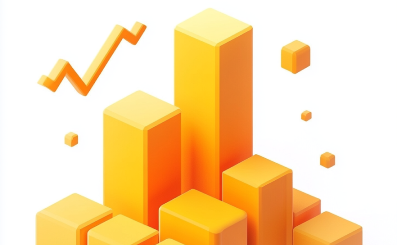 LTv2_ServiceRebranding Un'immagine 3D di un grafico a barre in crescita